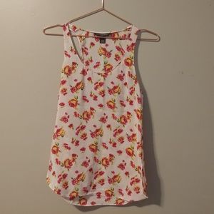 Victoria's Secret XS Floral & White Tank Top